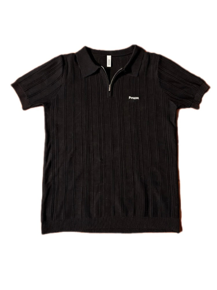 The Proper Quarter Zip- Black