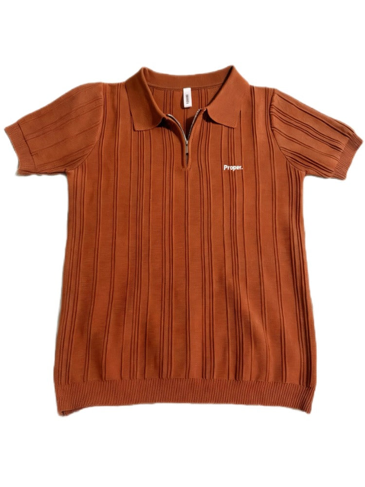 The Proper Quarter Zip- Brown