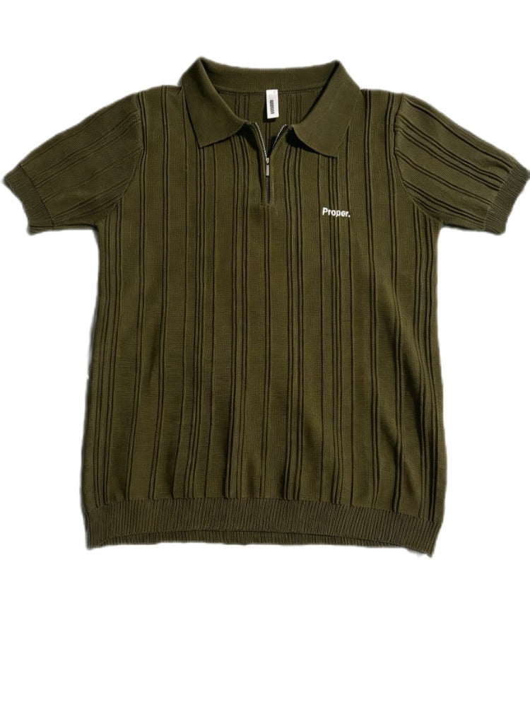 The Proper Quarter Zip- Olive