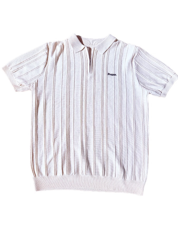 The Proper Quarter Zip- White
